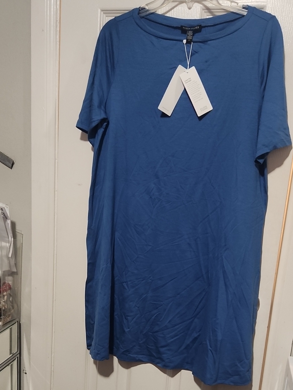 Eileen Fisher Royal Blue Short-Sleeve Crewneck Tee